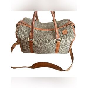 Vintage Hartman Tweed & Leather Doctors Bag Travel Luggage Bag